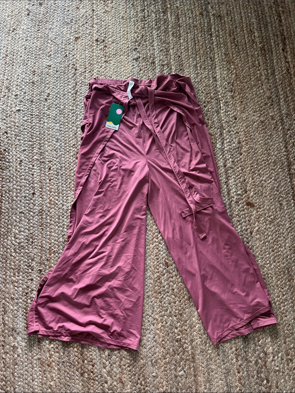 HALARA Wide-Leg Wrap Pants in Dusty Rose